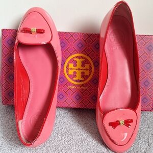 Tory Burch Pink Flats with Decorative Bow
